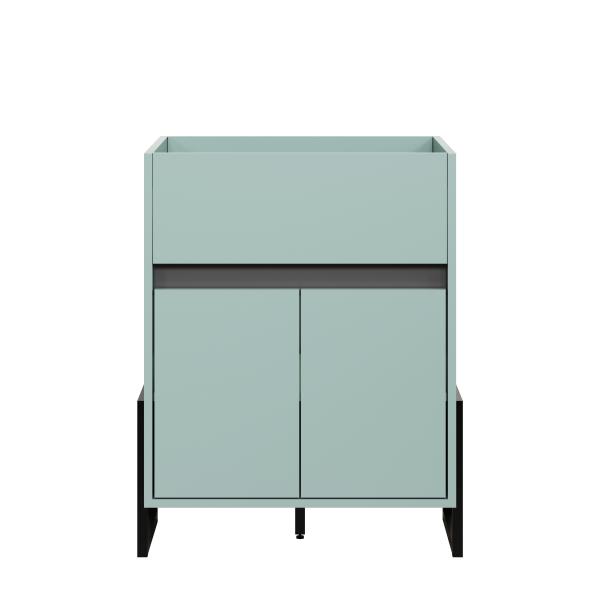 Trendteam 'Matix' Waschbeckenunterschrank ohne Waschbecken, Dusk Blue Melamin/Anthrazit, B/H/T: 64 / 80 / 46 cm