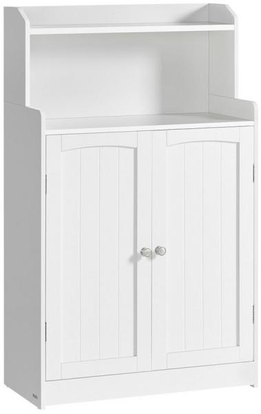 Vasagle Badezimmerschrank, Badschrank mit 2 Türen, 2 verstellbare Eingeböden, 30 x 60 x 100 cm, Schrank für Esszimmer, Küche, Wohnzimmer, wolkenweiß BBC770W01