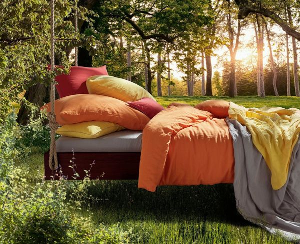 fleuresse Bettwäsche Provence in Gr. 135x200, 155x220 oder 200x200 cm, Halbleinen, 2 teilig, Halbleinen, 50% Baumwolle, 50% Leinen, Gr. 135x200, 155x220, 200x200 cm