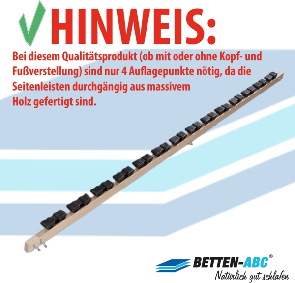 Betten-ABC Max1 NV – fertig montierter Lattenrost mit 28 Leisten und Härtegradverstellung, Größe: 140x220 Bild 5