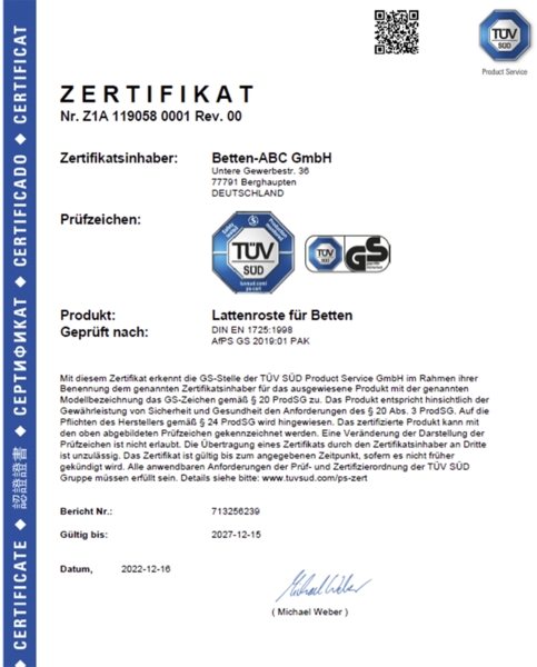 Betten-ABC Max1 NV – fertig montierter Lattenrost mit 28 Leisten und Härtegradverstellung, Größe: 140x220 Bild 7