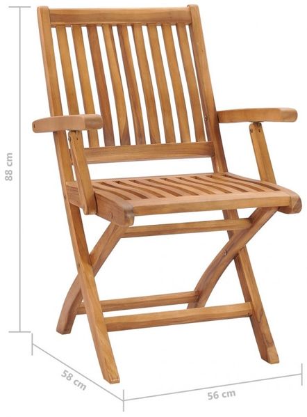 Klappbare Gartenstühle mit Kissen 4 Stk. Massivholz Teak Bild 11