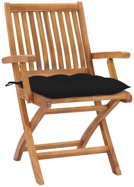 Klappbare Gartenstühle mit Kissen 4 Stk. Massivholz Teak Bild 2