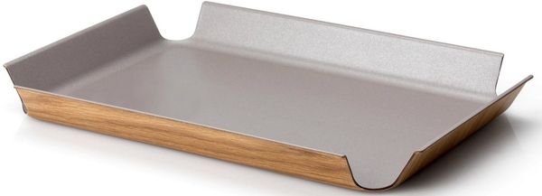 Continenta Rutschfestes Tablett, Serviertablett, Holzpapierfaser, Taupe Metallic, 54. 5x40 cm, 2941