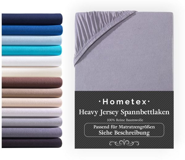 Hometex Premium Textiles Spannbettlaken Exclusive bis 25 cm Steghöhe, Jersey, Gummizug: rundum, 100% Baumwolle, Premium Qualität 160 g/m²