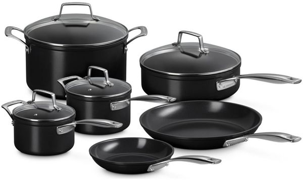 LE CREUSET Topf-Set Essential Kochgeschirrset Keramik-Antihaft 6tlg, Aluminium
