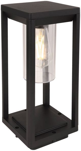 LED Sockelleuchte, Schwarz, Aluminium, Eckig, IP44, H 35 cm