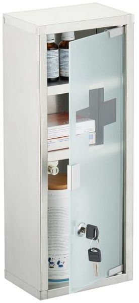 Relaxdays Medizinschrank Edelstahl