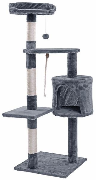 Kratzbaum Katzenbaum Katzenkratzbaum 112 cm Kletterbaum Spielbaum Hellgrau