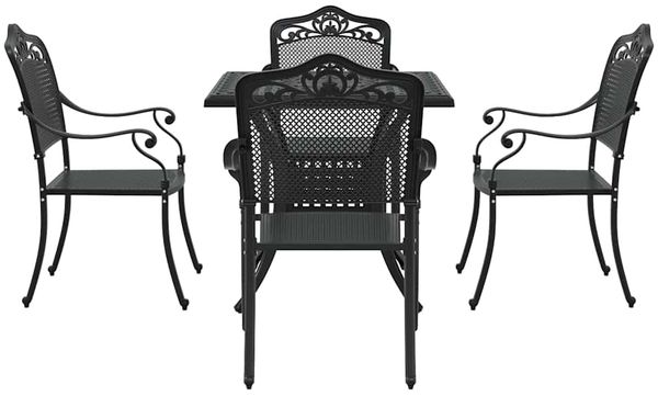 vidaXL Gartentisch Set 5 pcs Schwarz Gussaluminium 3334745 Bild 7