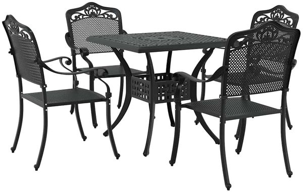 vidaXL Gartentisch Set 5 pcs Schwarz Gussaluminium 3334745 Bild 2