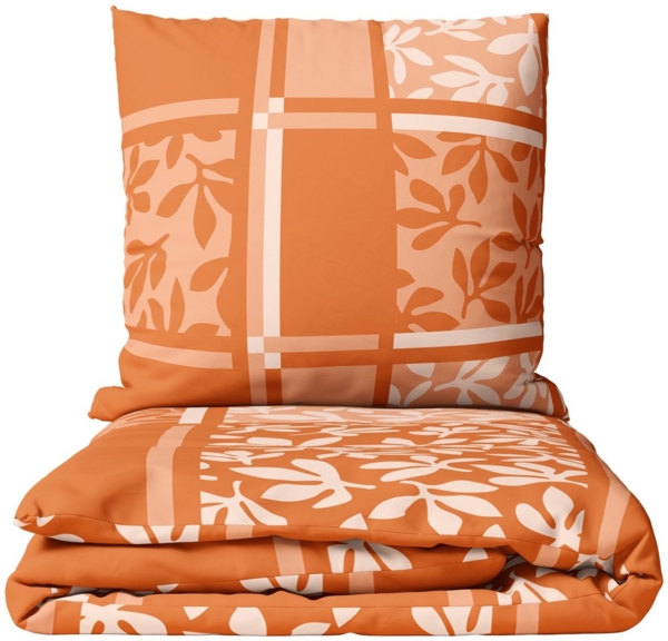 Leonado Vicenti Bettwäsche Biber Baumwolle 135x200, flauschig, Biber, 2 teilig, kuschelig warm, Blumen und Streifen