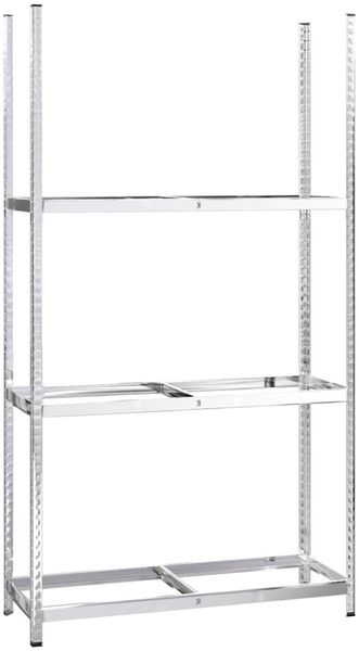 vidaXL Reifenregale mit 3 Böden 2 Stk. Silbern 110x40x200 cm Stahl 152896 Bild 4