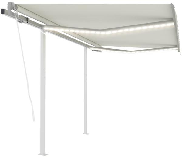 vidaXL Markise Automatisch mit LED & Windsensor 3x2,5 cm Creme 3069912