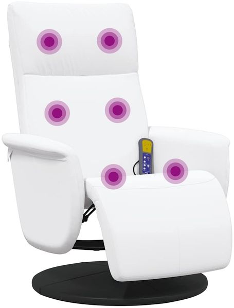 Relaxsessel, Massagesessel, Fernsehsessel Modern, mit Fußteil Weiß Kunstleder