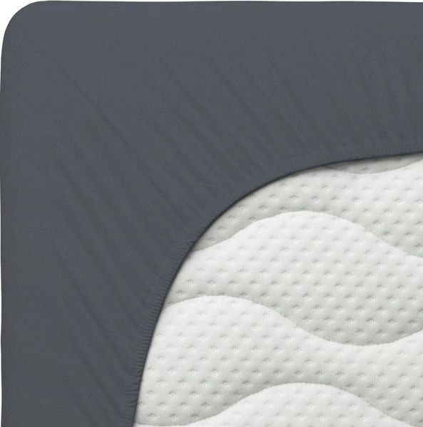 Schlafgut Spannbettlaken PREMIUM Mako-Zwirn-Jersey, 220 g/m², 95% Bio-Baumwolle, 5% Elasthan, Mako-Zwirn-Jersey, Gummizug: rundum, (1 Stück), Bettlaken bis 30 cm Höhe, PREMIUM-Qualität langlebig, perfekter Sitz Bild 4
