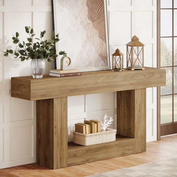 Tribesigns Konsolentisch 160 cm Eingangstisch im Landhausstil mit U-förmiger Basis