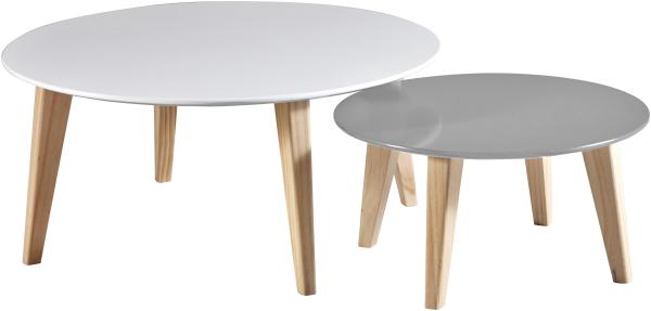 Couchtisch >Round< in Weiß aus MDF - 78x78x35cm (BxHxT)