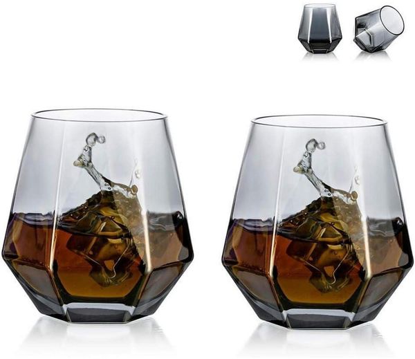 Diamond Whisky Glasses 2er-Set 300 Ml Moderner Look für Männer