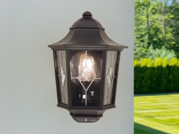 Außenleuchte, Wandlampe, Laterne, ALU-Druckguss, Schwarz
