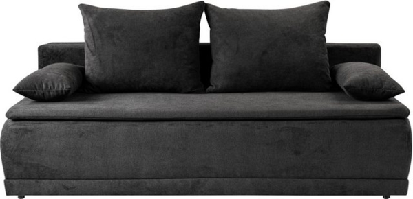 WERK2 Schlafsofa Biggi komfortabel & elegant, Schlaffunktion, Bettkasten, Breite 206 cm, inkl. losen Kissen, Struktur weich ASTON, anthrazit Bild 4