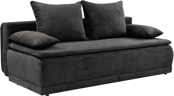 WERK2 Schlafsofa Biggi komfortabel & elegant, Schlaffunktion, Bettkasten, Breite 206 cm, inkl. losen Kissen, Struktur weich ASTON, anthrazit Bild 2