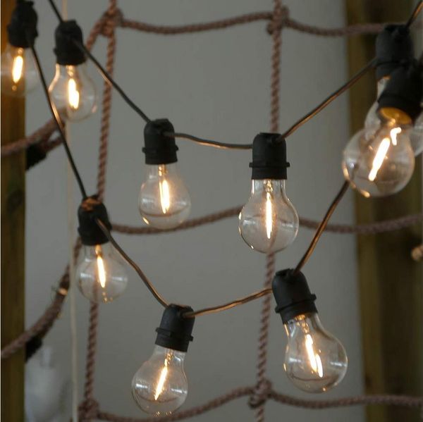 Gartenpirat LED-Lichterkette mit 10 Leuchtbirnen LED warmweiß Lichterkette mit Filament-Glühbirnen