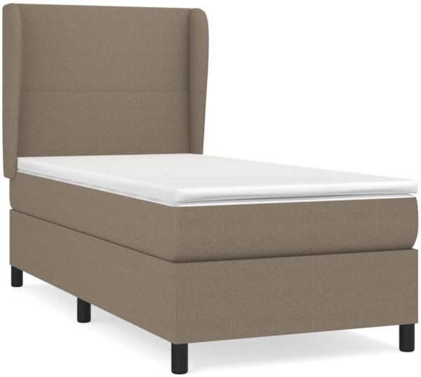 vidaXL Boxspringbett mit Matratze Taupe 90x200 cm Stoff 3127777