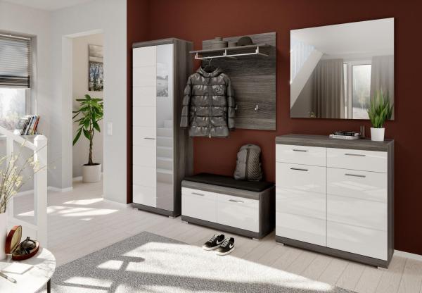 Schuhkommode Scout - Rauchsilber / Weiß Hochglanz Bild 6