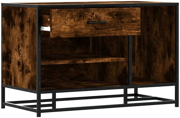 vidaXL Schuhbank Räuchereiche 80x40x53,5 cm Holzwerkstoff und Metall 849226 Bild 7