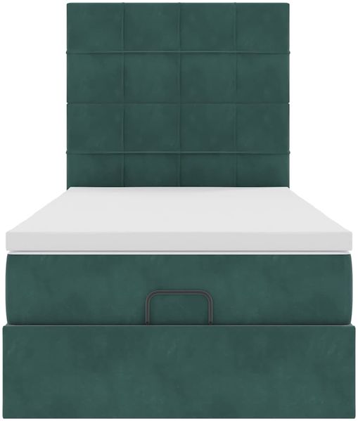 vidaXL Ottoman-Bett mit Matratzen Dunkelgrün 90x190 cm Samt 3313442 Bild 7