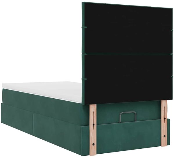 vidaXL Ottoman-Bett mit Matratzen Dunkelgrün 90x190 cm Samt 3313442 Bild 9