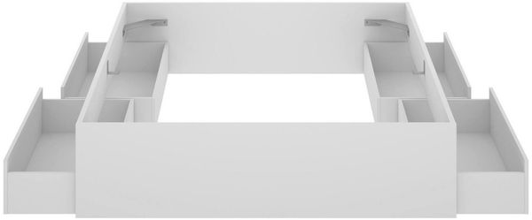 Dmora Doppelbett Ferdie, Struktur des Container-Betts, Sommier mit Verkleidung, Matratzenhalterstruktur, 169x205 h39 cm, Weiß