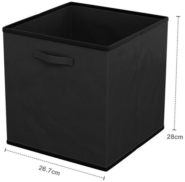Intirilife Aufbewahrungsbox (6 St), Faltbare Aufbewahrungsbox ohne Deckel - Schwarz