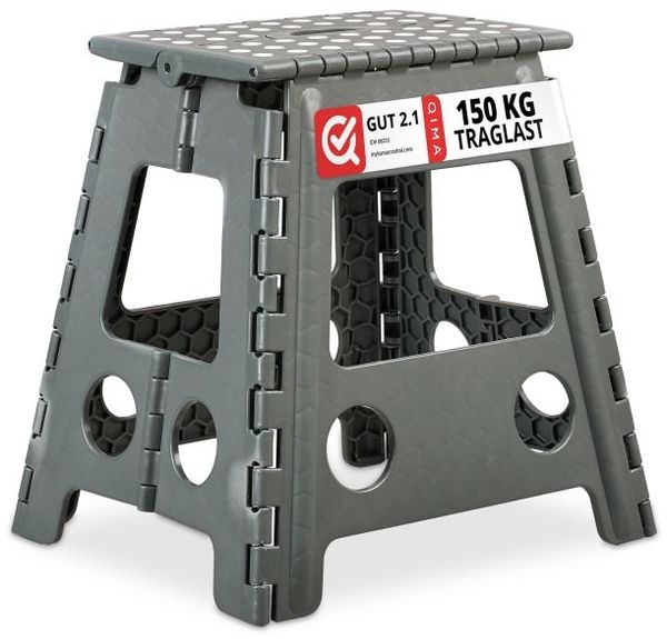 Relaxdays Klapphocker faltbar XL hellgrau 10er Set