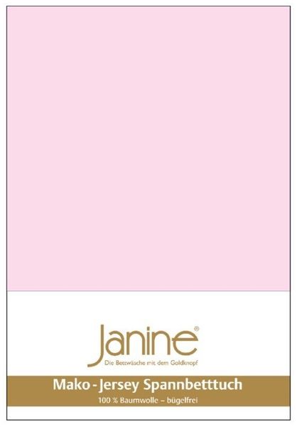 Janine Mako-Jersey Spannbetttuch Spannbettlaken 100% naturreine Baumwolle 90-100cm x 190-200cm 11 zartrosa