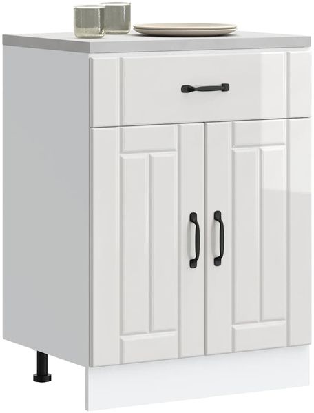 vidaXL Küchen-Unterschrank Lucca Hochglanz-Weiß Holzwerkstoff 853729