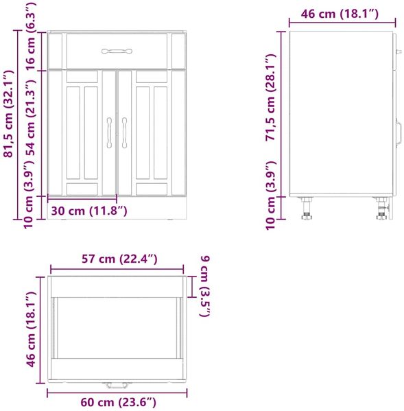 vidaXL Küchen-Unterschrank Lucca Hochglanz-Weiß Holzwerkstoff 853729 Bild 11