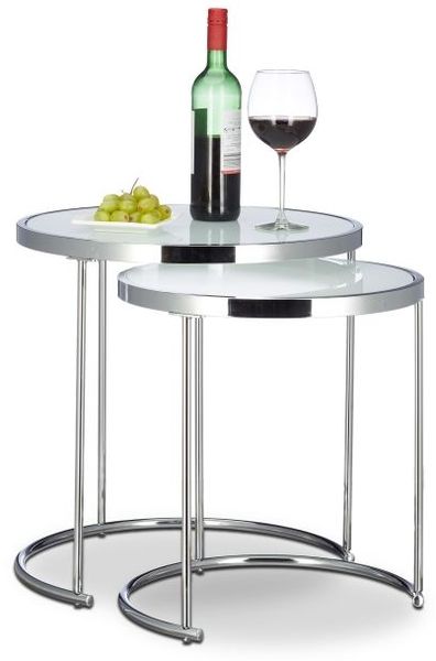 Satztische rund Milchglas