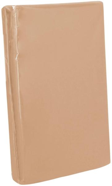 Traumschlaf Zwirn Elasthan Spannbetttuch De-Luxe|90x200 - 100x220 cm| caramel