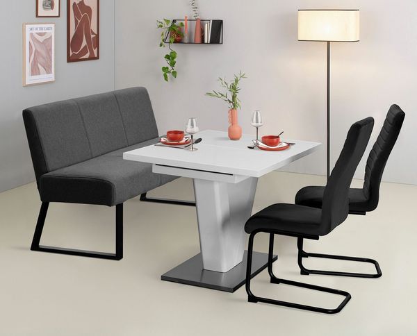 OTTO home Polsterbank Gladio, (Esszimmerbank, Sitzbank, Bank), mit Taschenfederkern, schwarzes Metallgestell, Breite 148 cm