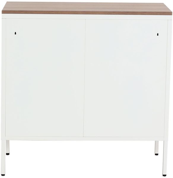 Kommode HWC-L84, Sideboard Schrank Anrichte, 2 Türen Metall 90x90x40cm, Melamin beschichtet ~ weiß Bild 7