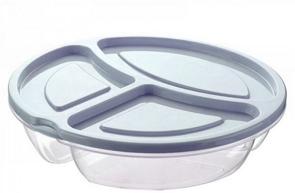 TSB Werk Lunchbox 1-3 Lunchbox Brotdose Lunch Mittag Box Menübox, (1-tlg), Tellerbox, Rund, Picknick, 3 Fächer