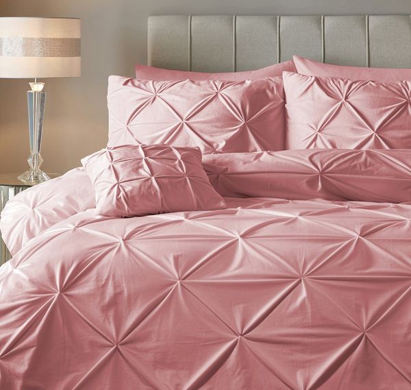 Sitheim-Europe Bettwäsche Bettwäsche-Set Bettbezug & Kissenbezüge Velvet Pintuck, Samt, 3 teilig