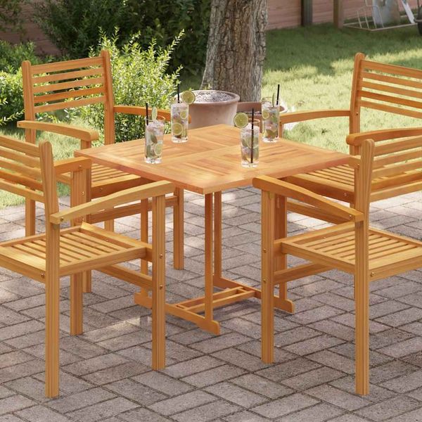 vidaXL Tischplatte Massivholz Teak Quadratisch 80×80×2,5 cm 48990