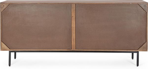 Sideboard Atidat aus Mangoholz, modernes Design, Braun, 170 cm, Push-to-Open-System Bild 6