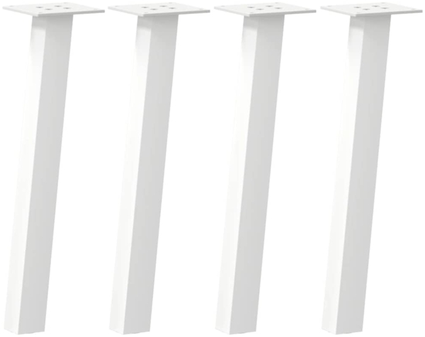 vidaXL Couchtischbeine 4 Stk. Weiß 42 cm Stahl 4012489
