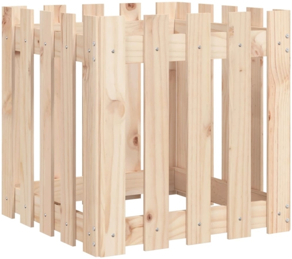 vidaXL Pflanzkübel Lattenzaun-Design 50x50x50 cm Massivholz Kiefer 832452