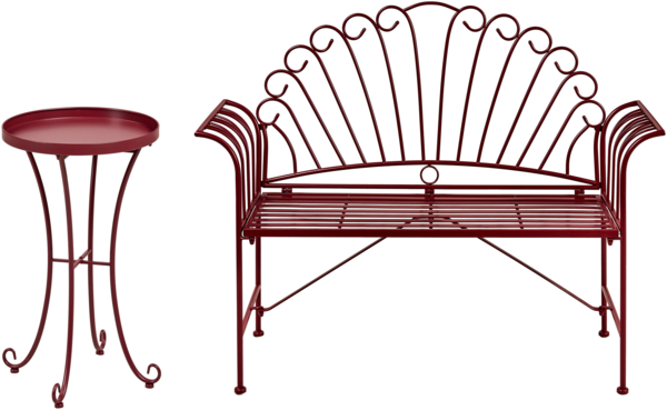 Bistro Set CAVINIA Metall Burgunderrot