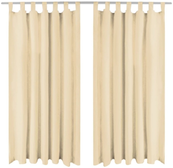 vidaXL Vorhänge aus Mikro-Satin 2 Stk. mit Schlaufen 140×175 cm Beige 132216